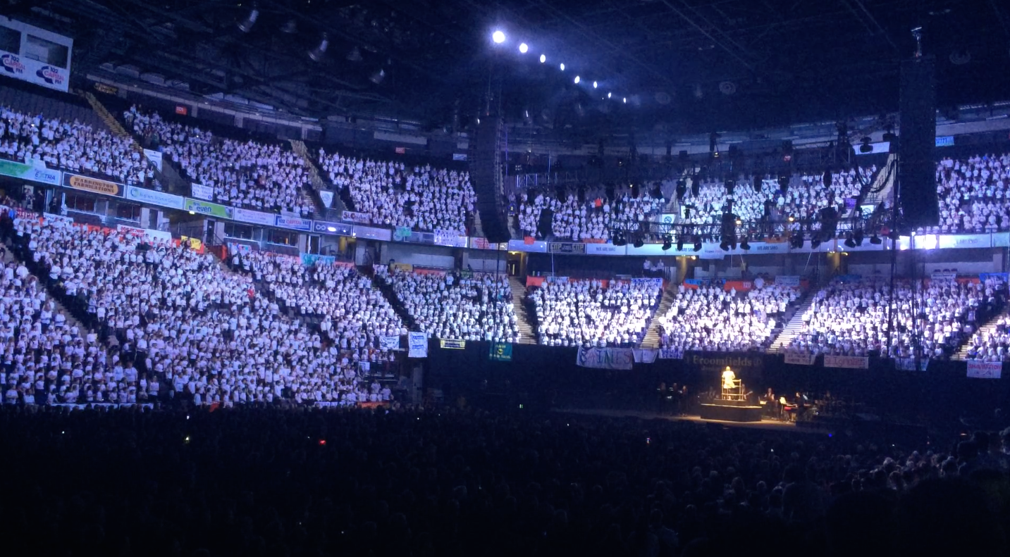 About half of the choir - Joel is in there, just in the left of centre. It was obvious once we'd spotted him.
